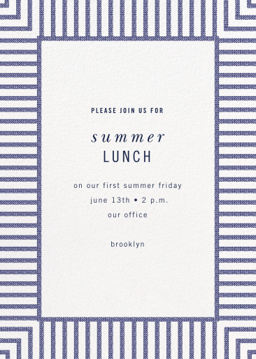 Seersucker Stripe - Breakfast/Lunch Invitation by kate spade new york