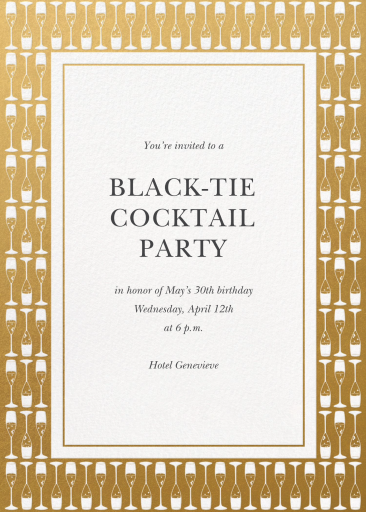 Gold Champagne Glass Invitation