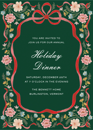 Cottagecore Border (Casey Snipes) - Holiday Party Invitation by Dogwood Hill