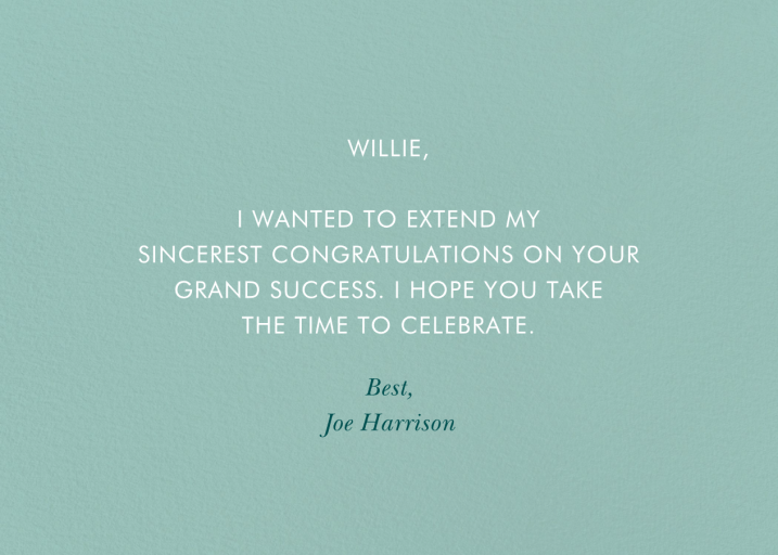 Blue Meadow Congrats - Retirement Card by Rifle Paper Co. - Back