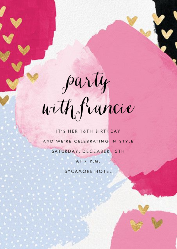 Hodgepodge Hearts - Sweet 16 Invitation by Ashley G