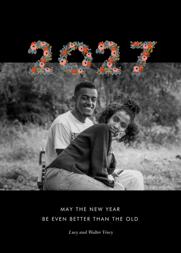 Photo Floral 2027 New Year Card