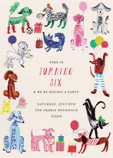 Pup Party - Birthday Invitation by Mr. Boddington's Studio