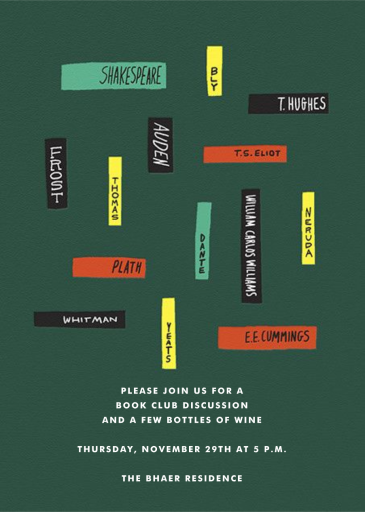 Book Club Party by The Indigo Bunting