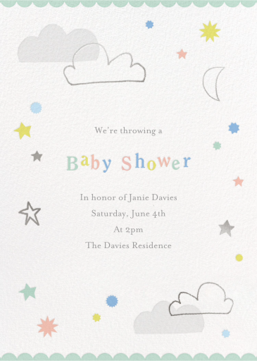 Happy Clouds - Baby Shower Invitation by Meri Meri