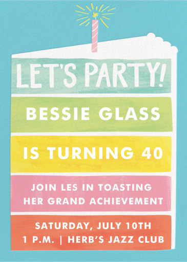 Rainbow Cake - Birthday Invitation by Paper Source