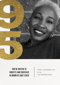 50 Gold Lettering (Photo) - Birthday Invitation by Paperless Post