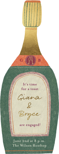Champagne Bottle Cutout - Invitation by Maisy Summer
