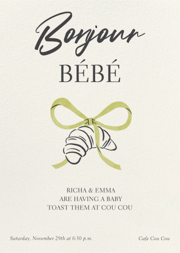 Bonjour Bebe - Baby Shower Invitation by Paperless Post