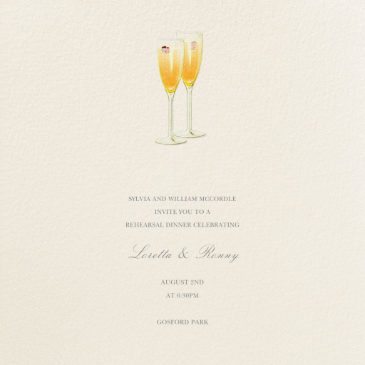 Kir Royale - Rehearsal Dinner Invitation by Felix Doolittle
