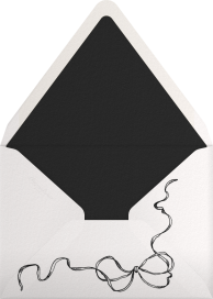 Black Bow and Floral Swags Invitation Envelope