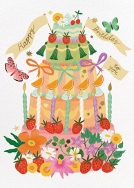 Festive Cake (Bodil Jane) - Birthday Card by Red Cap Cards