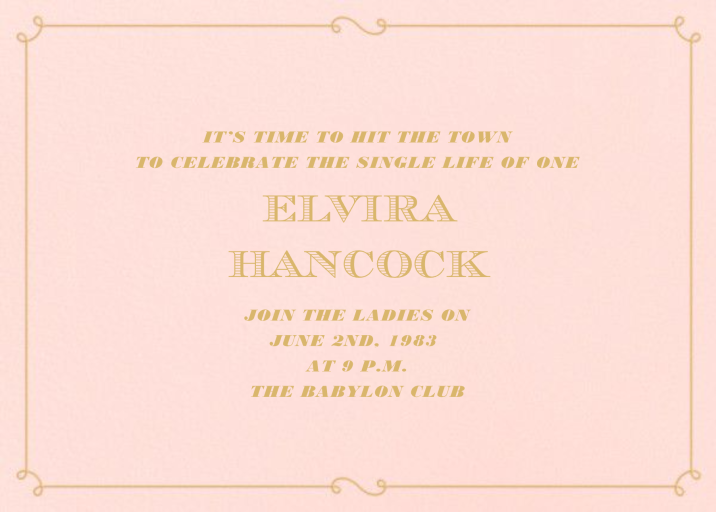 A Bachelorette To Forget - Bridal Shower Invitation by Derek Blasberg - Back