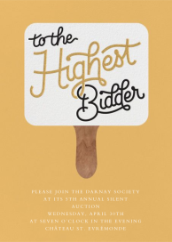 The Highest Bidder by Paperless Post