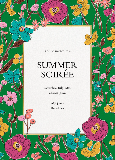 Gold Foil Florals - Summer Party Invitation by Liberty