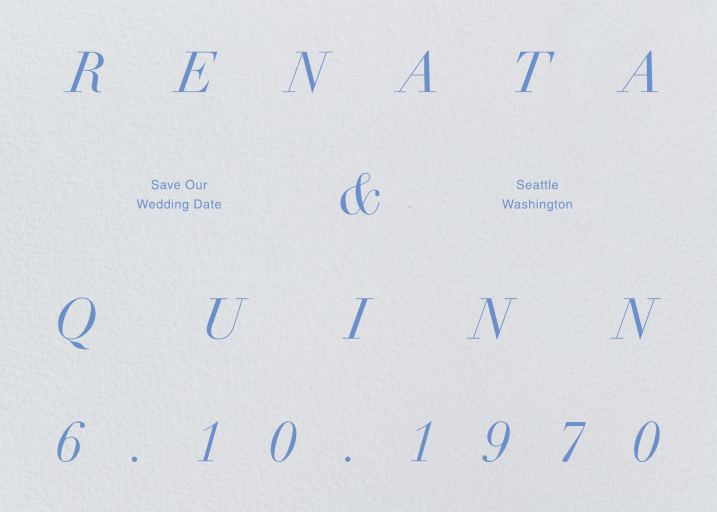 Simple Italic Names & Date Invitation