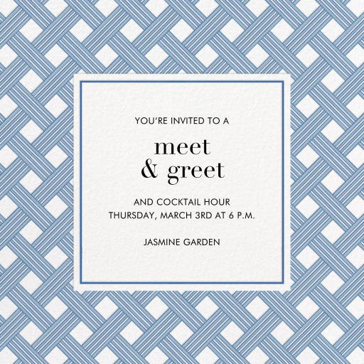 Blue Woven Lattice Invitation