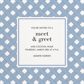 Blue Woven Lattice Invitation