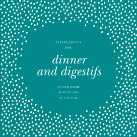 Teal Scattered Dots Invitation