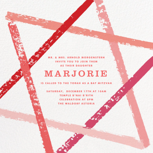 Brushstroke Star - Bar & Bat Mitzvah Invitation by Paperless Post