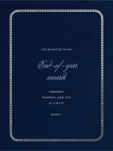 Leaf Inner Bevel Border - Awards Ceremony Invitation by Paperless Post