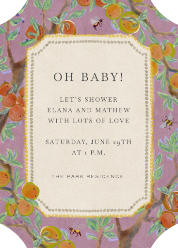 Citrus Branchlets - Baby Shower Invitation by Fin Fellowes