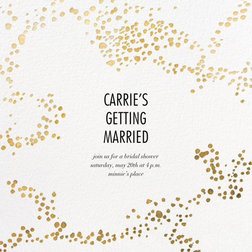 Metallic Paint Splatter - Bridal Shower Invitation by Kelly Wearstler