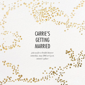 Metallic Paint Splatter - Bridal Shower Invitation by Kelly Wearstler