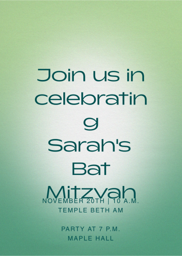Simply Glowing - Bar & Bat Mitzvah Invitation by Paperless Post
