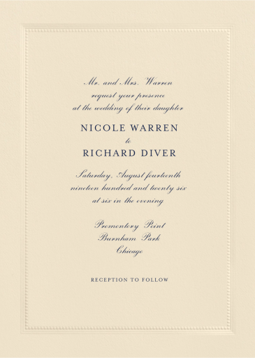 Bobbin Frame - Wedding Invitation by Crane & Co.