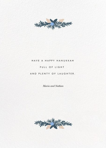 Floral Menorah (Greeting) - Hanukkah Card by Rifle Paper Co. - Back