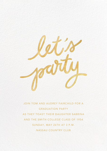 Party Script (Tall) - Graduation Party Invitation by Sugar Paper