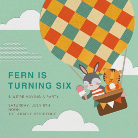 Balloon - Birthday Invitation by Petit Collage