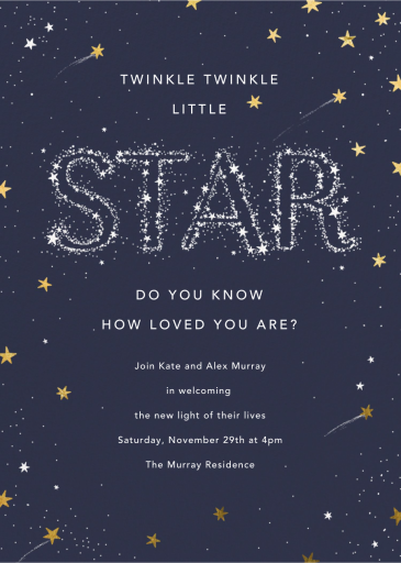 Twinkle Twinkle Little Star - Baby Shower Invitation by Paperless Post