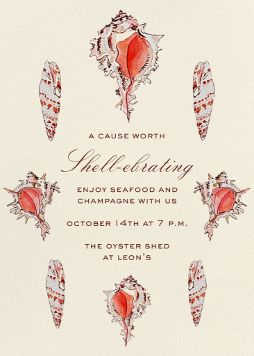 Watercolor Seashell Invitation