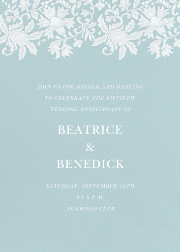 Leaf Lace I - Anniversary Invitation by oscar-de-la-renta