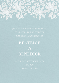 Leaf Lace I - Anniversary Invitation by Oscar de la Renta