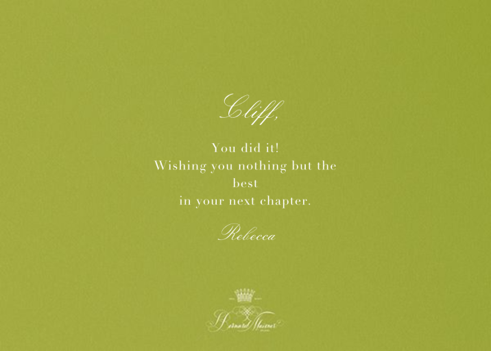 Congratulations Flourish - Congratulations Card by Bernard Maisner - Back