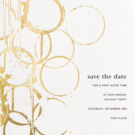 Metallic Circles Watermark - Holiday Save the Date by Kelly Wearstler