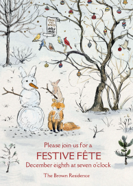 Woodland Wintering - Holiday Party Invitation by Kirby x Art