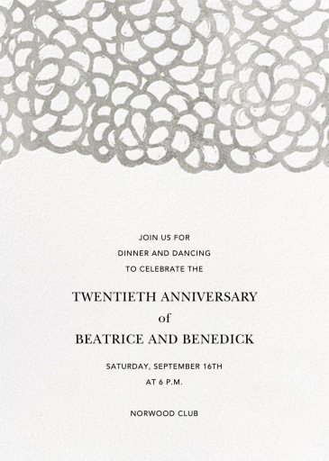Gardenia (Tall) - 50th Anniversary Invitation by Oscar de la Renta