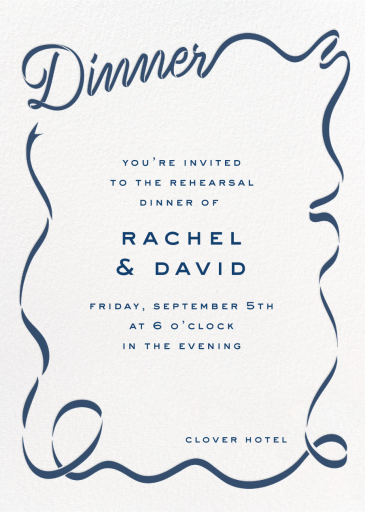 Dinner Ribbon - Rehearsal Dinner Invitation by Cheree Berry Paper & Design