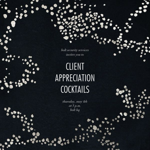 Metallic Paint Splatter - Cocktail Party Invitation by Kelly Wearstler