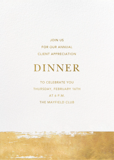 Simple Brushstroke - Dinner Party Invitation by Sugar Paper