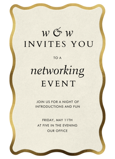 Elegant Gold Edge Networking Invitation