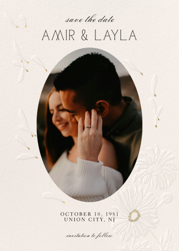 Embossed Petals - Save the Date by Paperless Post