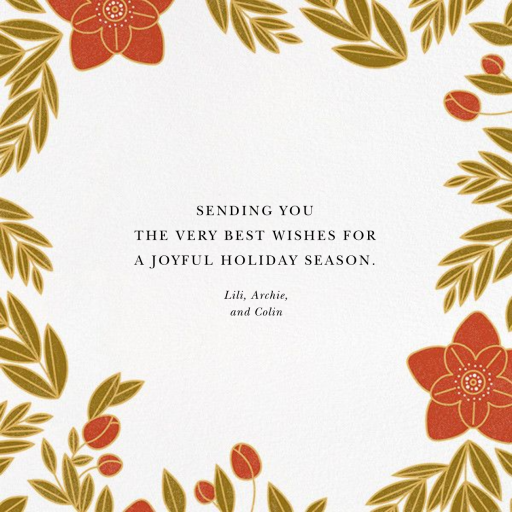 Hellebore Border (Photo) - Holiday Card by Paperless Post - Back