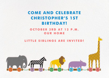 Animal Train by Paperless Post