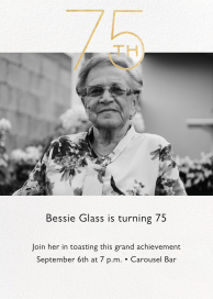 Decade Photo - 75th Birthday Invitation by Paperless Post