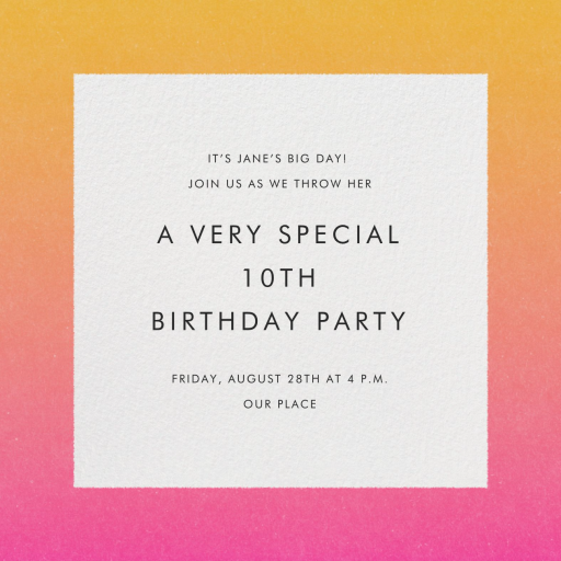 Gradient Border - Birthday Invitation by Paperless Post